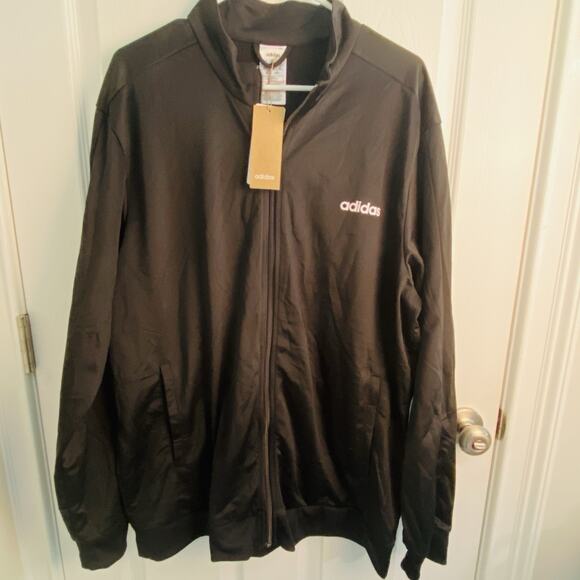 Adidas Essentials Basic Jacket DV2470 Black Men's 2XL Track Fall Windbreaker NWT - Picture 1 of 5